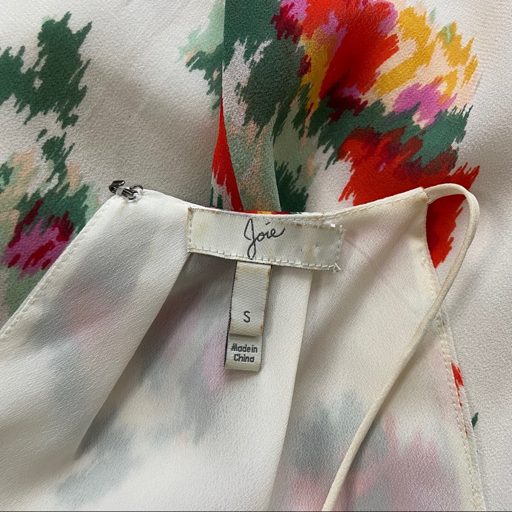 Joie waist tie floral sleeveless silk dress - Picture 5 of 6